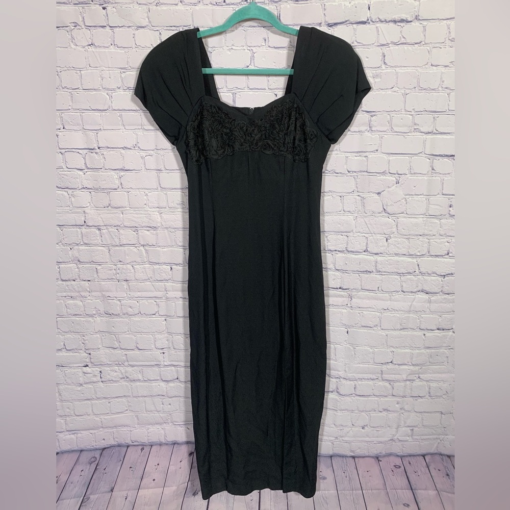 Virgo II VTG Womens Sweetheart Neck Maxi Dress Black Size 10 Whimsigoth Fairy